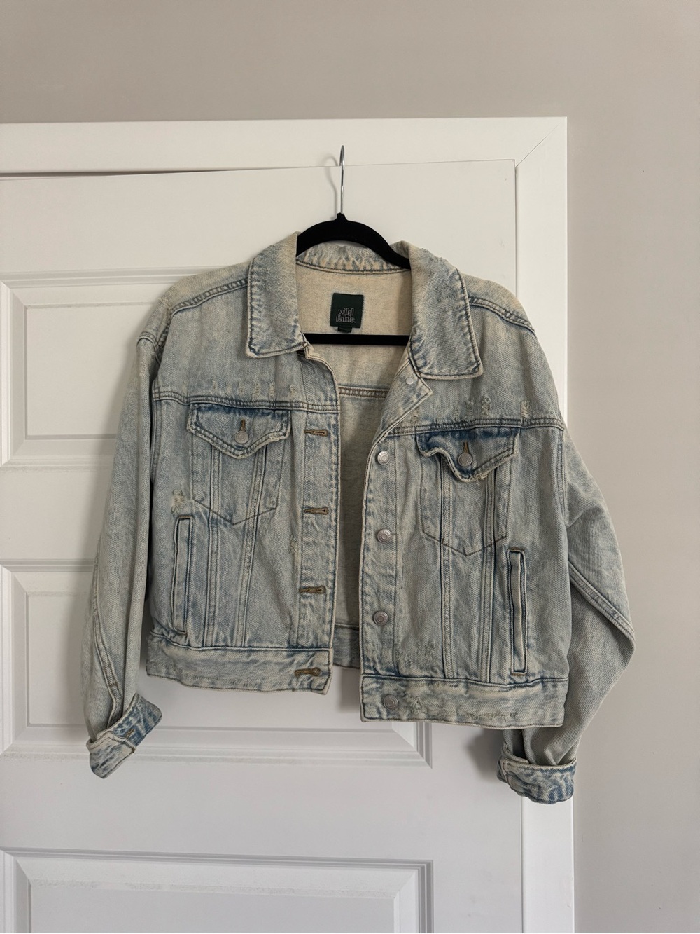 wild fable Light Blue Distressed Denim Jacket